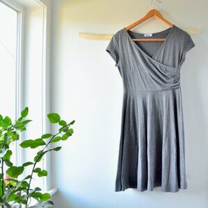 Missky Grey Faux Wrap Women's Dress Size M